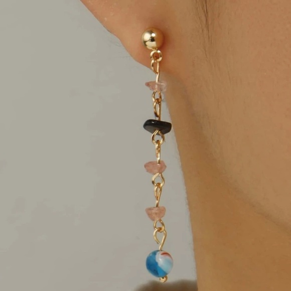 🌍 Lovely Earthy Tassel Stones And Ball Dangles 🌍 - Picture 2 of 3